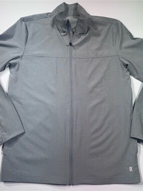 Right of Way Men’s Full-Zip Mock Neck Performance Jacket, Light Gray, S, NWT